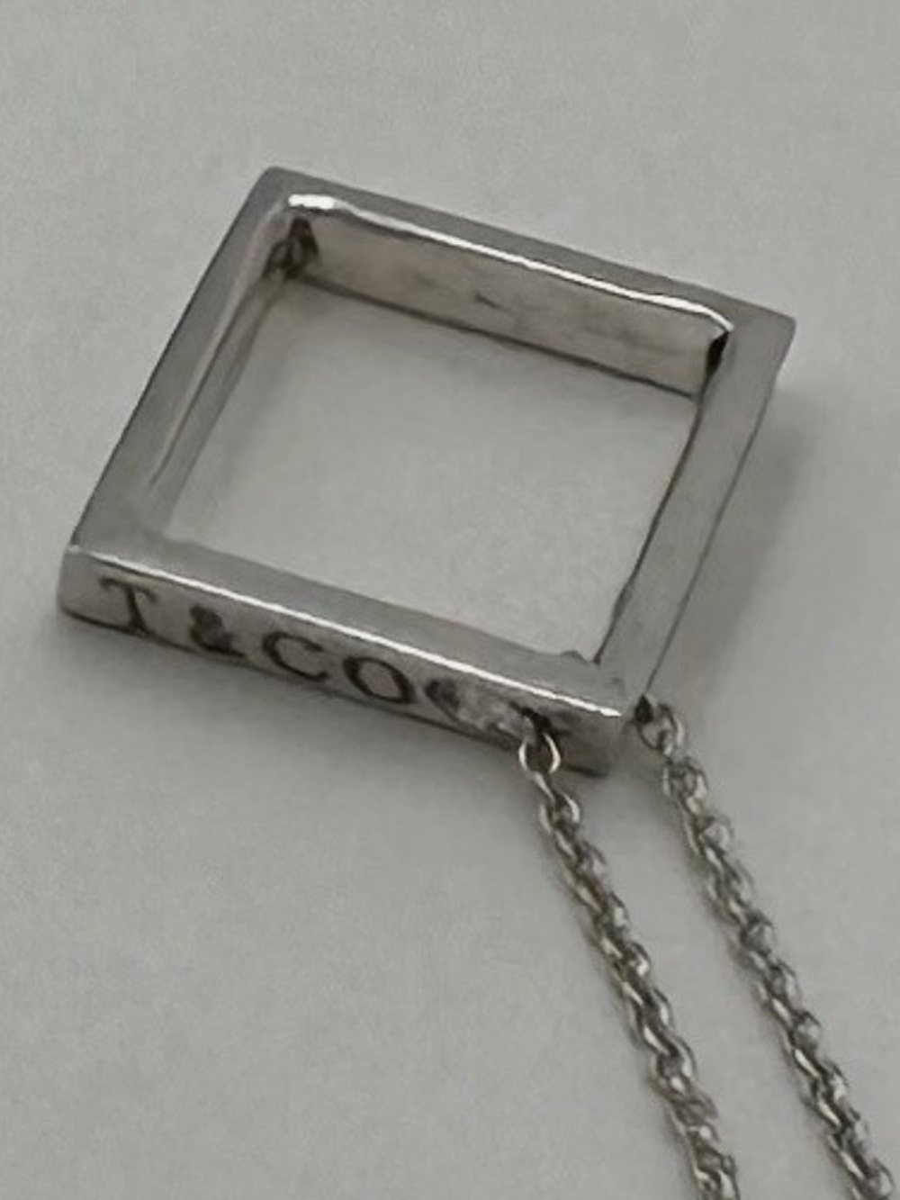 💎 TIFFANY & CO | 925 Sterling Silver Square Frame pendant (no chain)